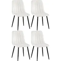 CLP 4er Set Stühle Dijon mit Lehne cremeweiß Material Samt