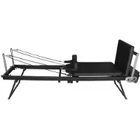 StarTech.com Pilates Reformer - S1001 - Klappbar - Widerstand verstellbar - Stahlrahmen - Heimtraining - Mit Federn und Pedal - Schwarz