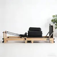 StarTech.com Pilates Reformer aus Ahorn - Klappbares Modell für Home Gym - Widerstand verstellbar - Max. Belastung 500 kg - Holzrahmen - Schwarz