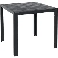 StarTech.com Garten- und Balkontisch - Outdoor Esstisch - Quadratisch 75x75x72 cm - Wetterfestes Aluminium - Tischplatte in Holzoptik - Für 4 Personen - Balkon & Terrasse
