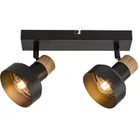 Rabalux 73056 Spots lampen Saskia E14 2x MAX 15 Metall Metall/ Holz schwarz