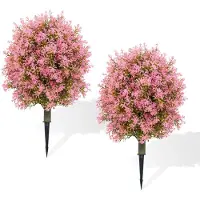 StarTech.com Künstlicher Buchsbaum - Deko-Zweige - 2er-Set - Kunststoff - Für Innenbereich - Rosa