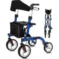 StarTech.com Geländegängiger Rollator für Senioren - 1006A - Mit Sitz und Rückenlehne - Faltbar - Höhenverstellbar - Leichtes Aluminium - Farbe 1006A