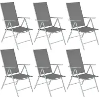 TecTake Klappbare Gartenstühle mit verstellbarer Lehne, Netzgewebe