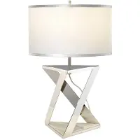 Elstead Lighting Aegeus Schreibtischlampe Stahl poliert Nickel und weißer Marmor 1 Licht E27