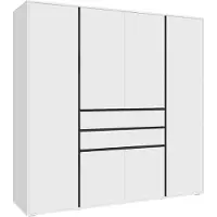 Xonox Garderobenschrank Kleiderschrank Falun | 6-türig | weiß