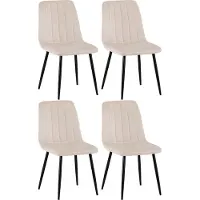 CLP 4er Set Stühle Dijon mit Lehne creme Material Samt