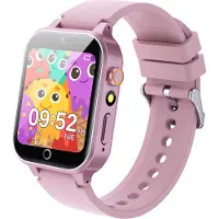 Ruopoem mit 26 Spiele Kamera Musik Video Schrittzähler Hörbuch Wecker HD Touchscreen, Smart Watch Kinderuhr Geschenke für Mädchen Junge Student 4-12