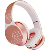 PowerLocus kabellos, Hi-FI Stereo, Micro SD/TF, Kopfhörer mit integriertem Mikrofon und faltbar, mit Schutzhülle für iPhone/Samsung/TV/PC (Roségold)