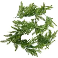 Markenlos Künstliche Kiefernnadeln | Realistische Kunsttannennadeln für den Außenbereich | Leichte Weihnachtsdekoration für Garten, Fensterbank und Terrasse