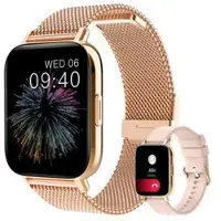 Lige 2026 Smartwatch Damen Roségold Rund mit Herzfrequenz, Blutdruck, SpO₂, EKG, Bluetooth-Anrufe, Fitnessuhr, Aktivitätstracker & Touchscreen (Roségold)