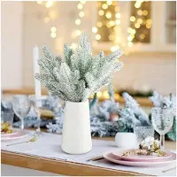 Markenlos Kiefernzweige 10 Stück | Künstliche Kiefernnadeln für Dekoration in Vasen, Gestecken, Adventskränzen, Hochzeiten und Tischschmuck