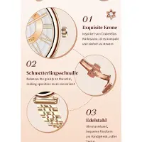 ZPIMY Damen Smartwatch mit Telefonfunktion, 1,09 Zoll 123 Sportarten|SpO2|Menstruationszyklus|Herzfrequenzmesser|Schlafmonitor Android iOS (Gold)