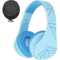 PowerLocus Bluetooth mit 85dB Lautstärkebegrenzung, Faltbar mit Tragetasche, Kopfhörer Over Ear Kabellose und Kabel mit Mikrofon, Micro-SD-Modus für Handy, PC