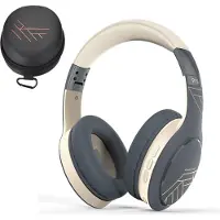 PowerLocus Bluetooth Kopfhörer Over Ear, Kabellos mit 3-EQ modi, 60std. Spielzeit, Hi-Fi-Stereo Faltbare Headset Mikrofon, Memory-Foam Ohrpolster Stoff-Stirnband