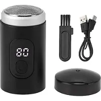 TOPINCN Electric Bart Trimmer, tragbare Aluminium -Rasierer Männer, wiederaufladbar, waschbarer USB -kleiner Größe, Schwarz, schwarz