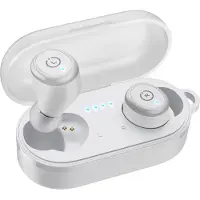 TOZO T10 Kopfhörer Kabellos Bluetooth 5.3 In Ear Bluetooth Kopfhörer mit kabelloses Ladecase, 55 Std. Wiedergabe, App-Steuerung, IPX8 Wasserdicht, Tiefer Bass, ENC Noise Cancelling Kopfhörer - Weiß