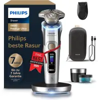 Philips i9000 Prestige Elektrorasierer Herren XP9404/31, Ultra Wet & Dry, Chrome, Druck- & Bewegungssensor, Trimmeraufsatz, Reinigungs- & Ladestation