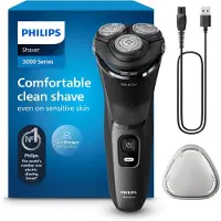 Philips Series 3000 Elektrorasierer Herren S3145/00, Nass- & Trockenrasierer, SkinProtect-Technologie, ausklappbarer Bartschneider, kabellos, Anthrazi