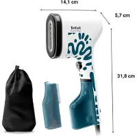 Tefal Dampfbürste 1300W Handheld Steamer, 70ml Tank, 20g/Min Dampf, 15s Aufheizen, entfernt Gerüche & 99,9% Keime, tragbarer Kleidungsglätter, Alpenblau