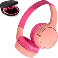 Belkin Kinderkopfhörer mit integriertem Mikrofon und lustigen Aufklebern,30 Std. Wiedergabe – Over-Ear-Kopfhörer für Unterricht, Ferien, iPhone, iPad, Galaxy