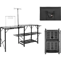 Famanu Campingtafel Lichtgewicht Deluxe - Aluminium - 126cm x 81cm x 49cm - 9,7kg - Mit Spüle