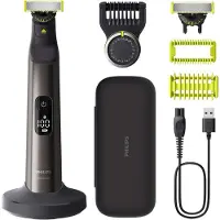 Philips OneBlade Pro 360 Face & Body QP6652/30, Elektrorasierer & Trimmer, 2×360° Klingen, Präzisionskamm, 2 Body-Aufsätze