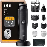 Braun All-in-One Trimmer-Set 13-in-1 für Männer, Bart-, Haar- und Körperpflege, Nasenhaartrimmer, 14 Längen, 120 Min Akku, wasserdicht, kabellos