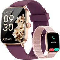 AEAC Smartwatch Damen mit Telefonfunktion,1.85" HD Uhren Damen mit Herzfrequenz Schlafmonitor SpO2 Schrittzähler,110+Sportmodi Fitnessuhr,IP68 wasserdichte