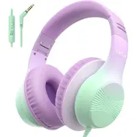 EarFun Kinder Over-Ear Kopfhörer mit Kabel, 85/94 dB Lautstärkebegrenzung, Hi-Fi Klang, HD-Mikrofon, faltbar & verstellbar, extra große Ohrpolster
