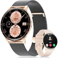 Lige Smartwatch Damen 1,43" AMOLED Touchscreen mit Telefonfunktion, Fitness Tracker 100+ Sportmodi, Kalorien, IP68 Wasserdicht, iOS Android Sportuhr