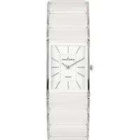 Jacques Lemans Quarzuhr "Dublin", weiß (weiß, weiß, silberfarb., weiß), Armbanduhren, Damen, silberfarben, Quarzuhr, Armbanduhr, Damenuhr, Keramik, analog