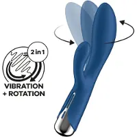 Satisfyer Spinning Rabbit 1 - Vibrator mit rotierendem Klitorisstimulator (blau)