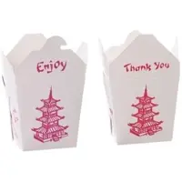 Pack4Food24 450 Asia NudelboxenAsiaboxen weiß eckig mit Pagode Neutraldruck 26oz 750ml