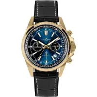 Jacques Lemans 1-2117ZH Herrenuhr Chronograph Liverpool Schwarz/Blau