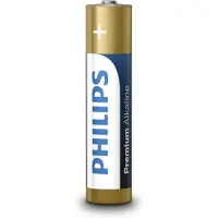 Philips Premium Alkaline Akku LR03M4B/10, Einwegbatterie, AAA, Alkali, 1,5 V, 4 Stück(e), Cd (cadmium), Hg (Quecksilber), Pb (Blei)