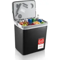 TZS First Austria - Kühlbox 25L elektrisch 12V 230V Anschluss für Auto & Steckdose - Thermoelektrisch - Schwarz