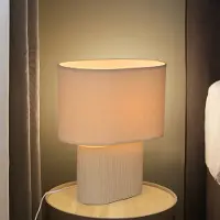 Corep Tischlampe Santorini, creme / amber, für Wohn- / Esszimmer, Keramik, Tischlampe