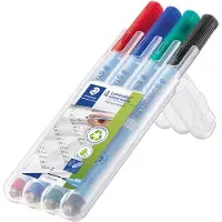 Staedtler Folienstifte Lumocolor correctable, Linienbreite M, trocken abwischbar, 4 Stück