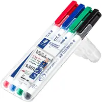 Staedtler 301 WP4, 4 Stück(e), Schwarz, Blau, Grün, Rot, Feine Spitze, Mehrfarben, Weiß, Rund