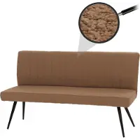 MCW Sitzbank MCW-K16, Esszimmerbank Bank Polsterbank, Rückenlehne Stoff/Textil Bouclé Metall 160cm braun