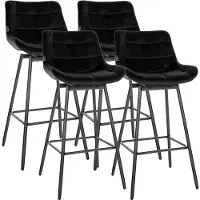 CLP 4er Set Barhocker Weston Schwenkbar Schwarz/Samt