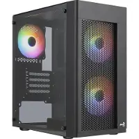 Aerocool Hexform, Mini Tower, PC, Schwarz, micro ATX, Mini-ITX, ABS, SPCC, Rücken, Vorderseite