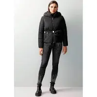 Alba Moda Modische Steppjacke mit Gürteltasche in schwarz | Gr.: 46