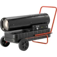 YATO Diesel direkte Heizkanone Ölheizgebläse 50 kW Heizgerät Bautrockner Bauheizer Dieselheizer Heizgebläse 50L Tank mit Thermostat 340W Luftstrom 1100 m³/h Flammensicherung Fahrgestell