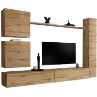 Meublorama AM-SWITCH 8-WT SW 8*6C/103KG, 1 Regale, 5 Tür(en), Braun, Mitteldichte Faserplatte (MDF), 400 mm, 2800 mm