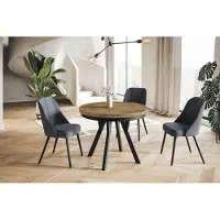 Alpi Möbel Esstisch Rund Evo, Moderner Esstich Ausziehbar, Tisch mit Stabile Konstruktion, Durchmesser 100 - 200 cm, Farbe Lefaks