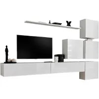 Meublorama AM-SWITCH 9-WW SW 9*7C/108KG, 1 Regale, 6 Tür(en), Weiß, Mitteldichte Faserplatte (MDF), 400 mm, 3100 mm