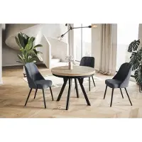 Alpi Möbel Esstisch Rund Evo, Moderner Esstich Ausziehbar, Tisch mit Stabile Konstruktion, Durchmesser 90 - 190 cm, Farbe Halifax