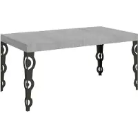 Itamoby Ausziehbarer Tisch 90 x 140/244 cm, Gestell Karamay Premium Cement Anthrazit